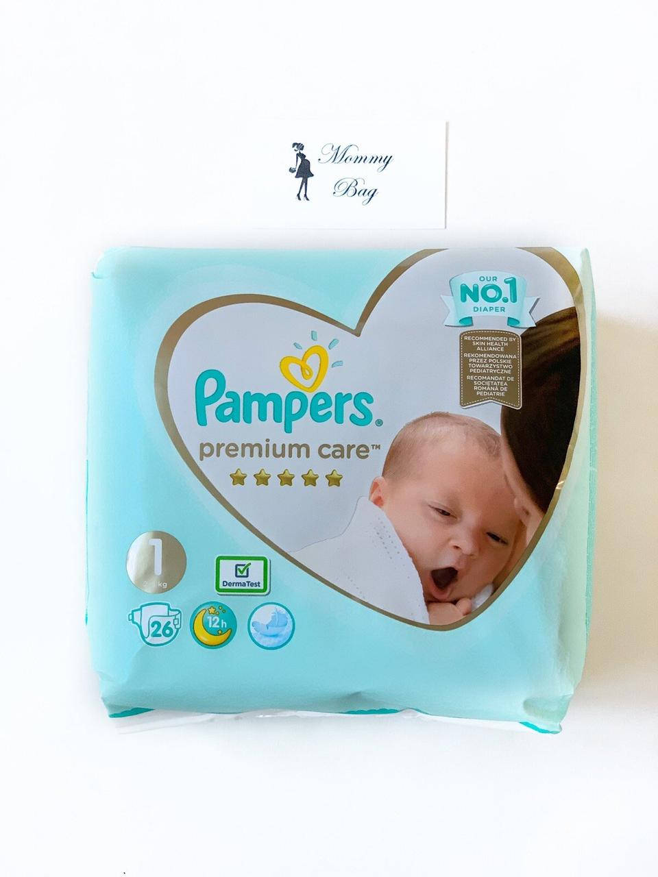 

Подгузники Pampers Premium Care - 1 New Born (2 - 5 кг) 26 шт., Белый