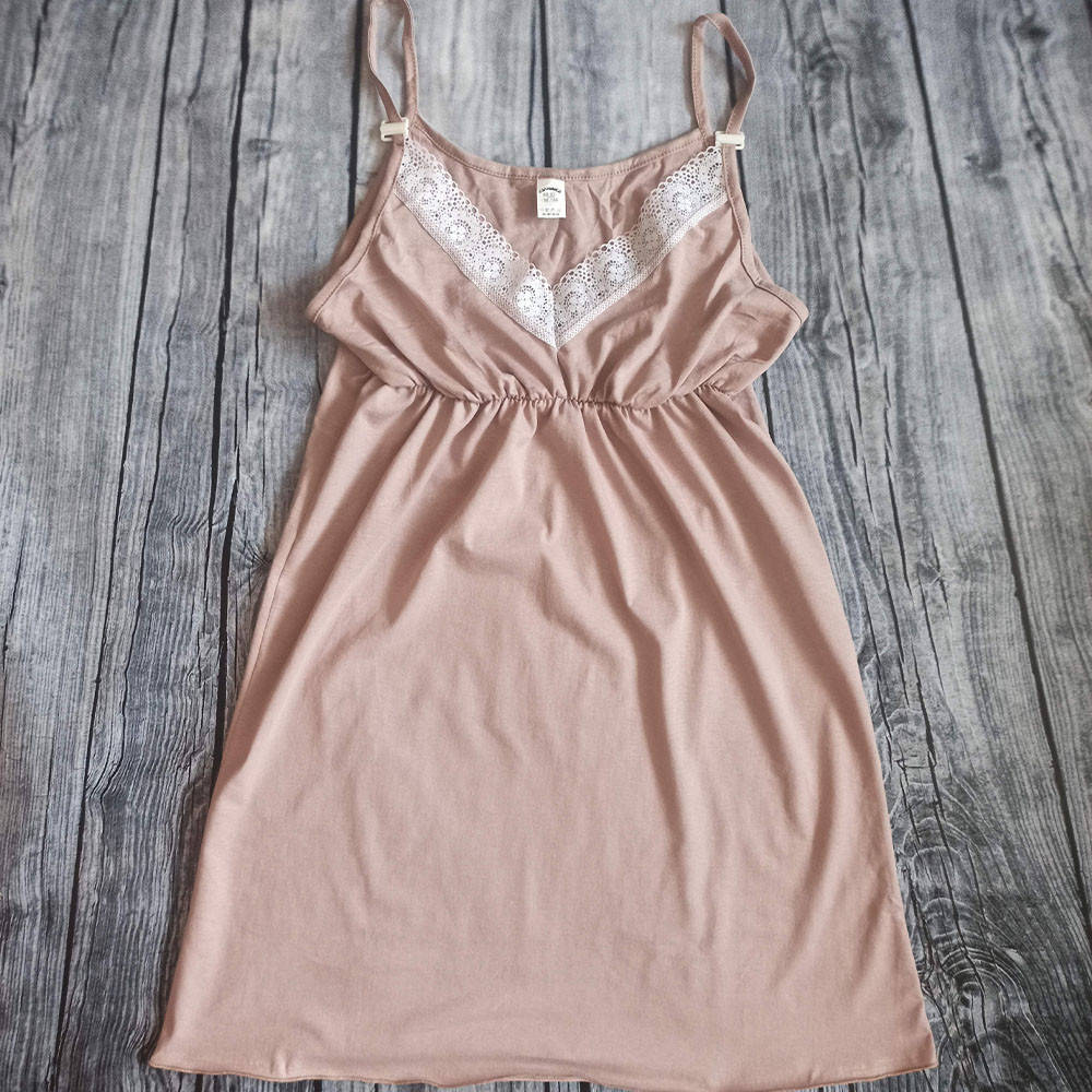 

Ночная рубашка для кормления Кружево, бежевая