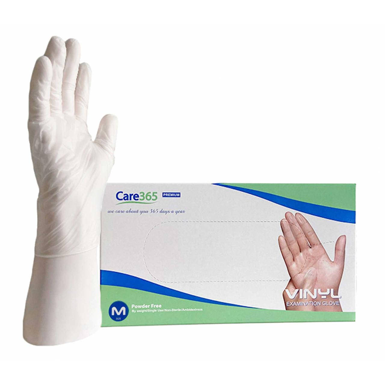 

Перчатки виниловые смотровые неопудренные нестерильные CARE 365 Premium Прозрачный "M" 100шт/уп