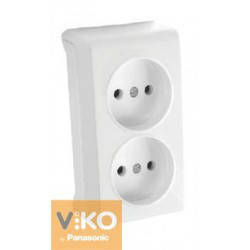 

Двойная розетка без заземления Viko Vera (белый и крем)