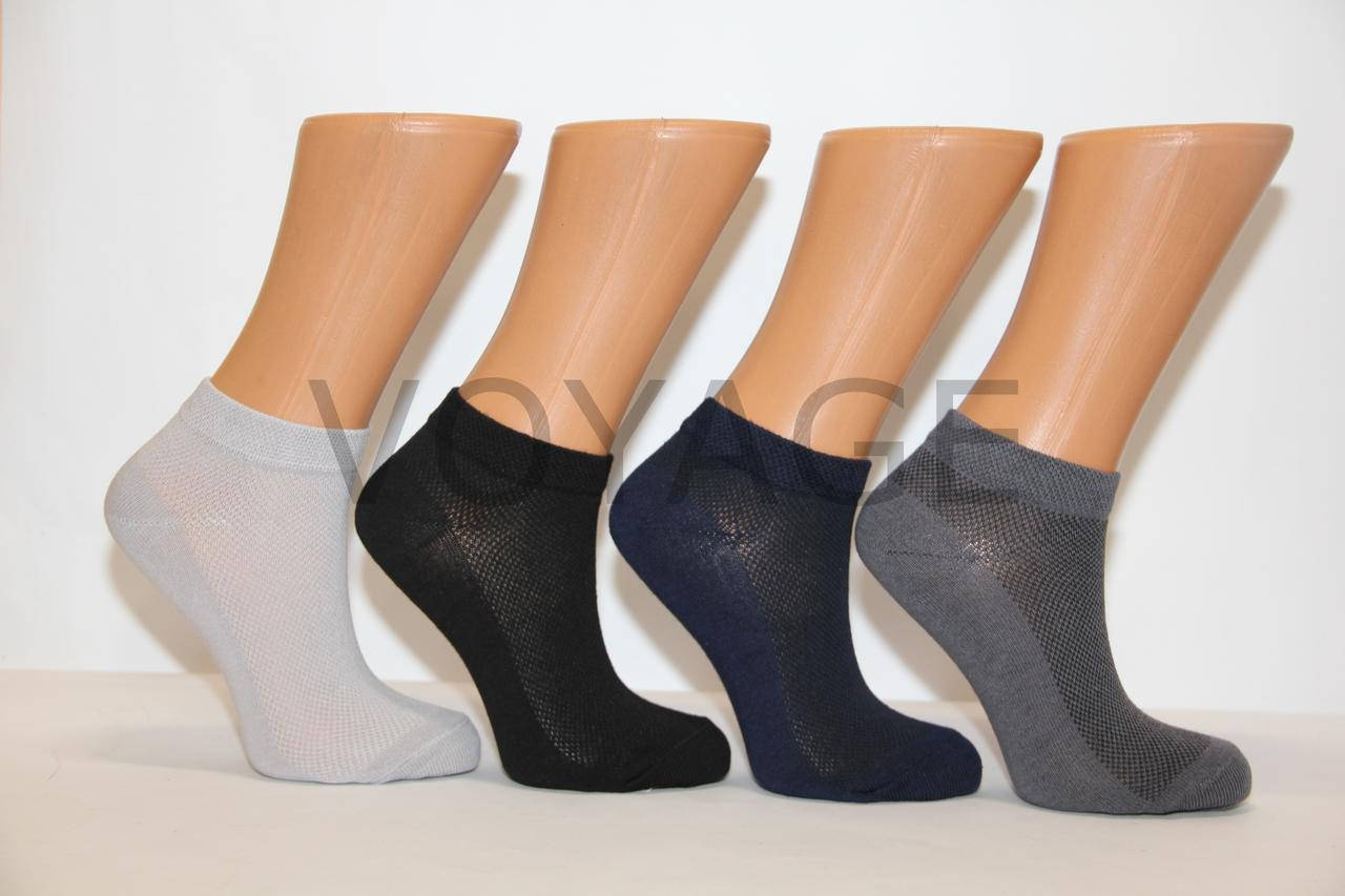 

Женские носки короткие с хлопка в сеточку КЛ 36-40 темные ассорти, Черный