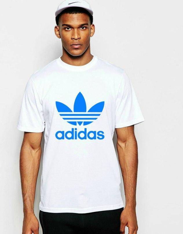 

Мужская футболка Адидас, спортивная футболка Adidas, хлопок S белая