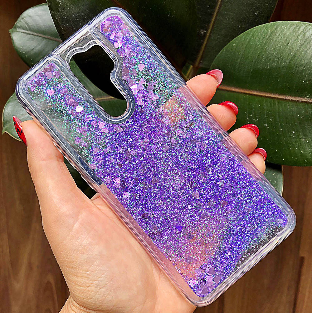

Чехол Glitter для Xiaomi Redmi 9 бампер силиконовый аквариум Фиолетовый