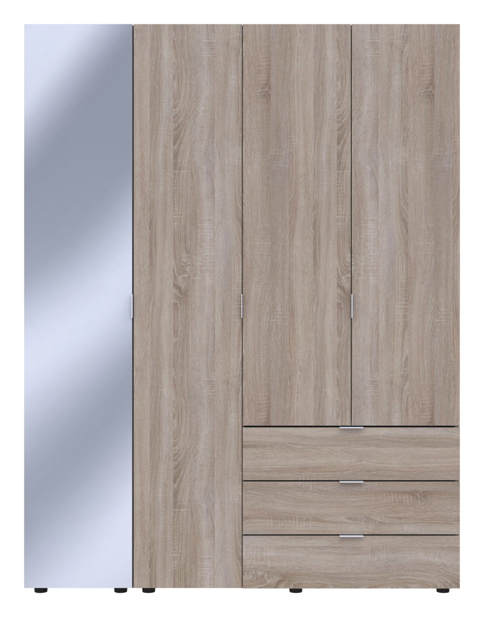 Шафа для одягу Doros Гелар Дуб сонома 3ДСП/Дзеркало 155х49.5х203.4 (42002159) 3