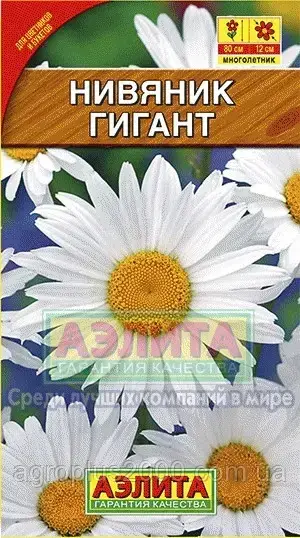 

Семена Нивяник Наибольший Крупноцветковый Гигант 0,5 грамма Аэлита, Белый