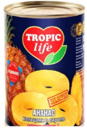 

Tropic Life Ананас кольцами в сиропе 580 мл