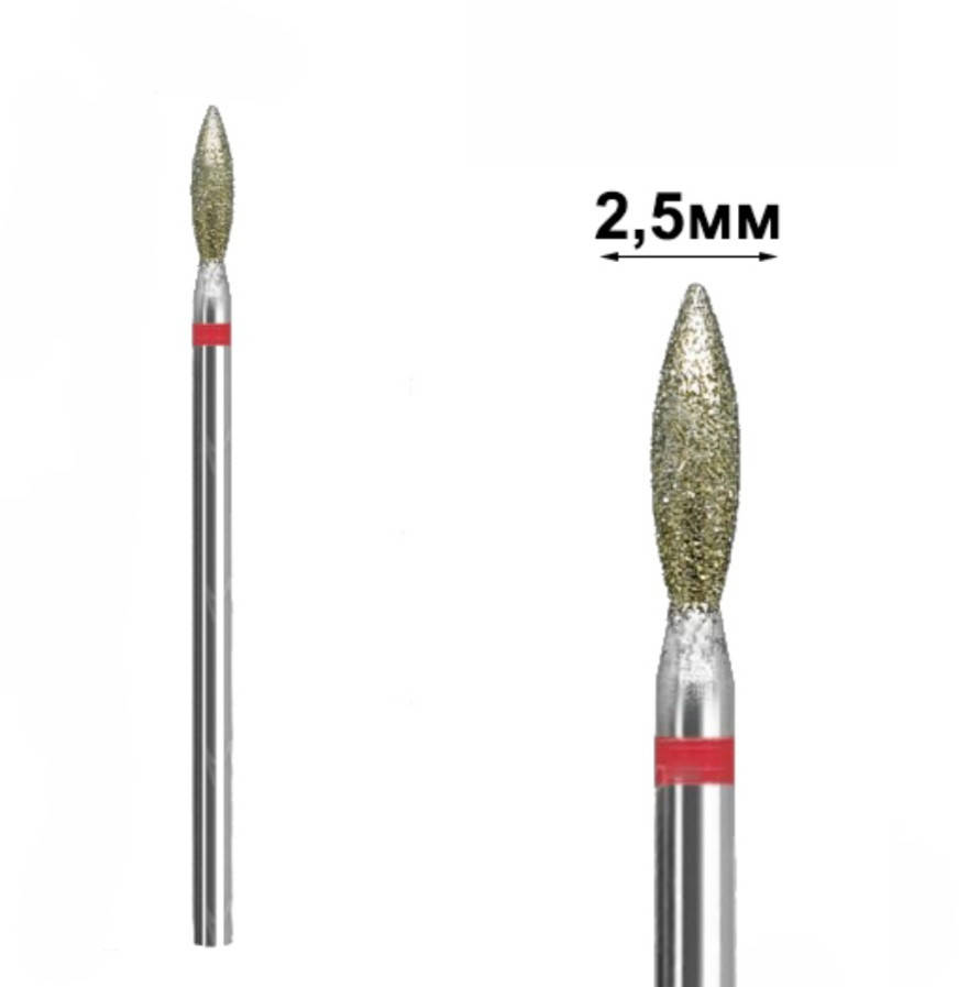 

Алмазная фреза (пламя) №41 с красной насечкой Диаметр 2,5мм, Красный