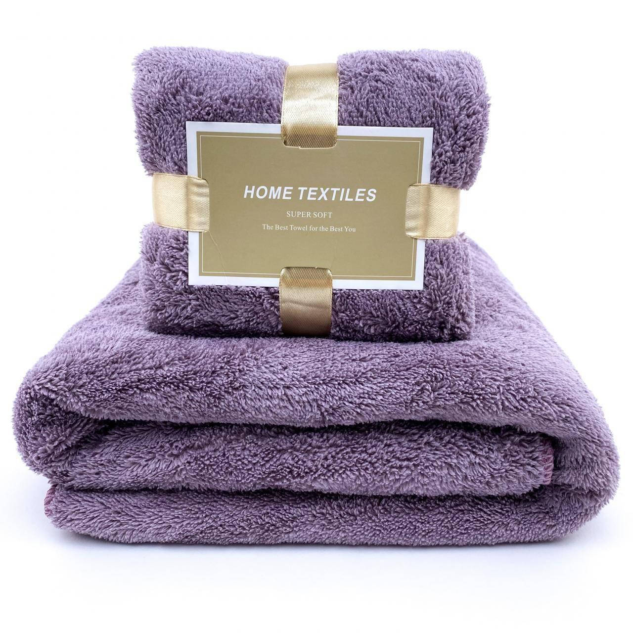 

Комплект полотенец однотонный Home Textiles (микрофибра) лавандовый, Сиреневый