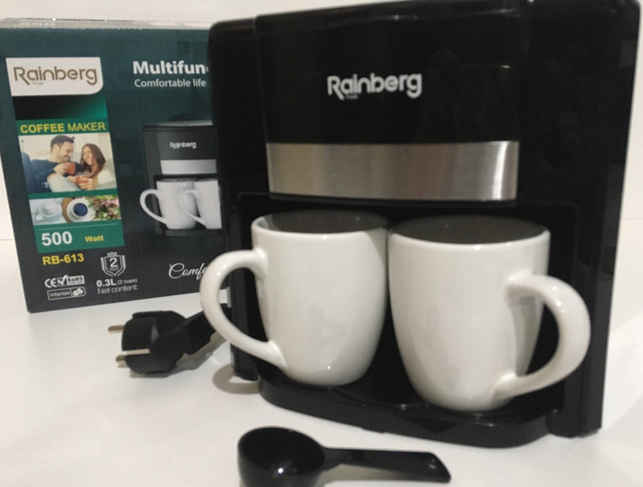 

Кофеварка Rainberg RB613 капельная 500 W с двумя керамическими чашками