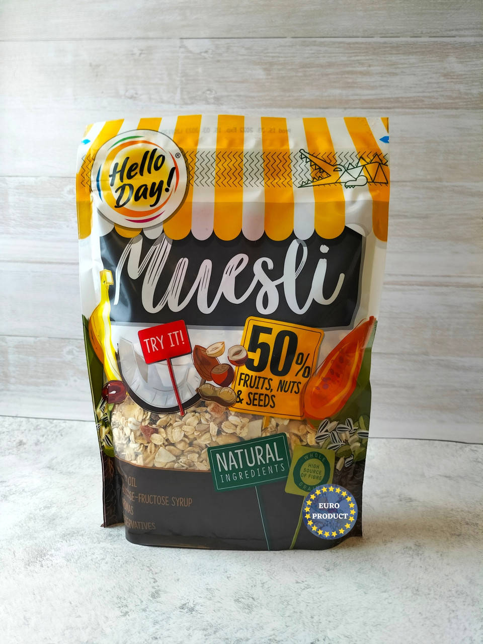 

Мюсли Hello Day Фрукты и Орехи 500 g