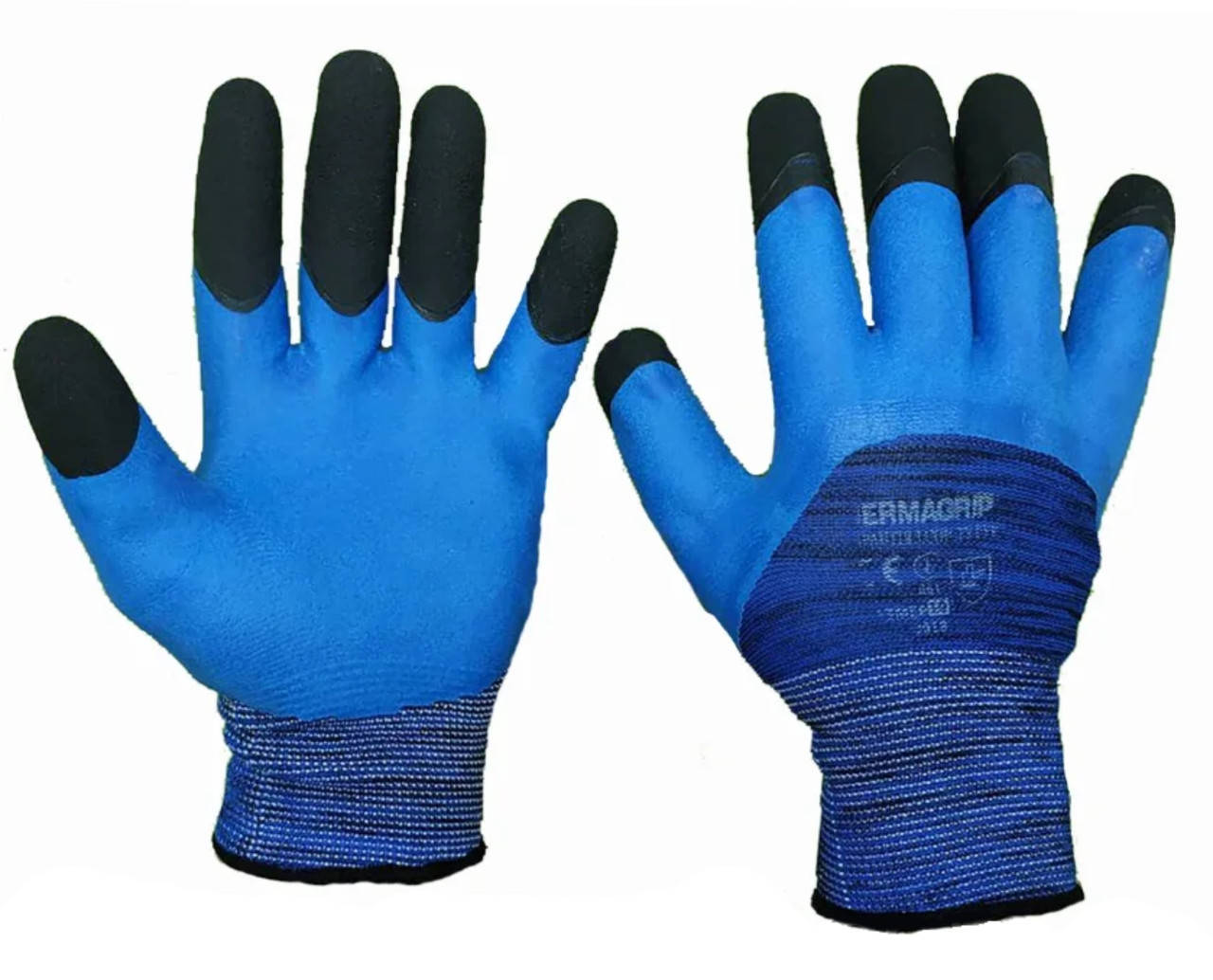 

Защитные перчатки покрытые латексом 1пара Dermagrip, Синий