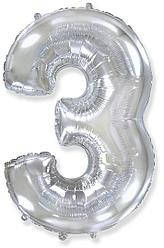 

Шар цифра 3 серебро фольгированная "30" (76 см)