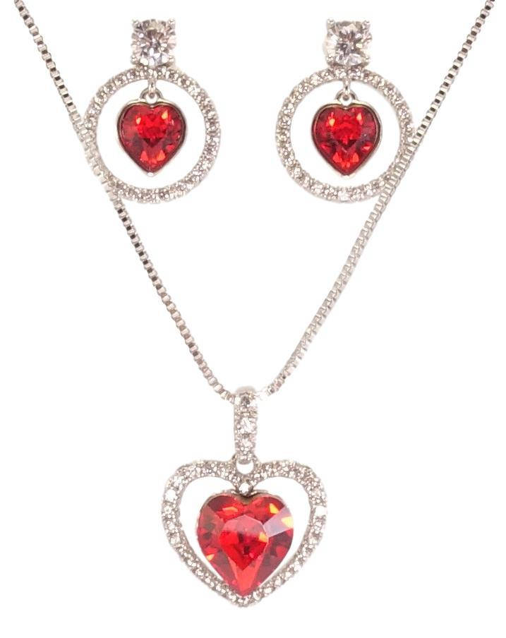 

Набор Xuping Родий с кр-ми Swarovski Серьги Кулон на цепочке "Подвески с кристаллом Siam" длина 42-47,5см х