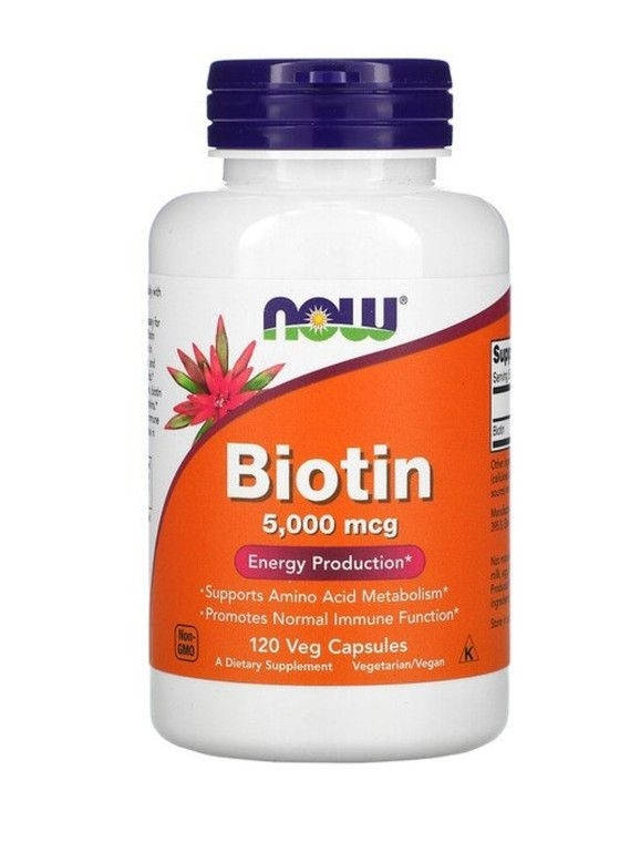

Биотин, 5000 мкг, Now Foods 120 вегетарианских капсул