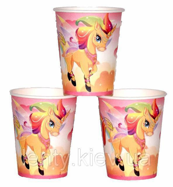 

Стаканчики Единорог Замок, бумажные одноразовые 250мл. 10шт/уп на детский День рождения - Набор №8