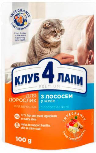 

Корм Club 4 Paws Premium с лососем в желе 100 г