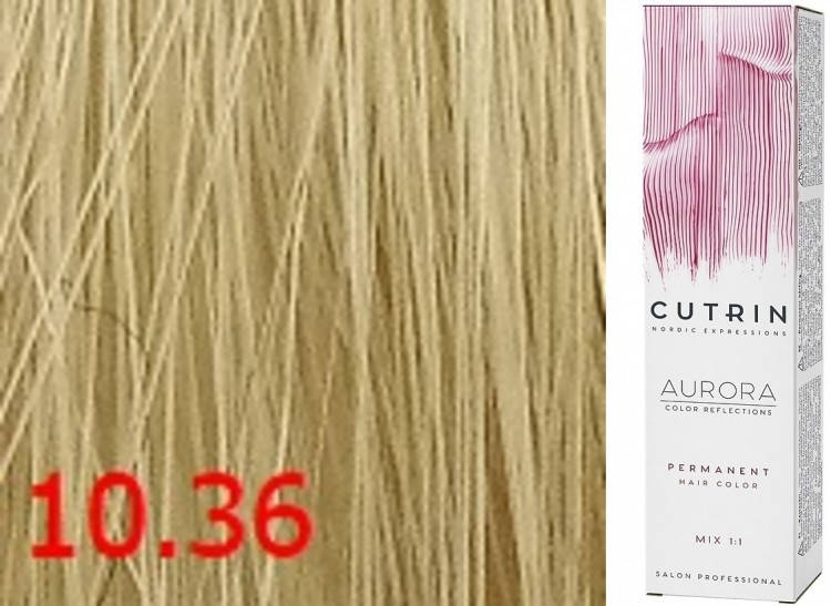 

Cutrin Aurora Permanent Color - Аммиачная краска для волос 10.36 Постельный золотой песок, 60 мл