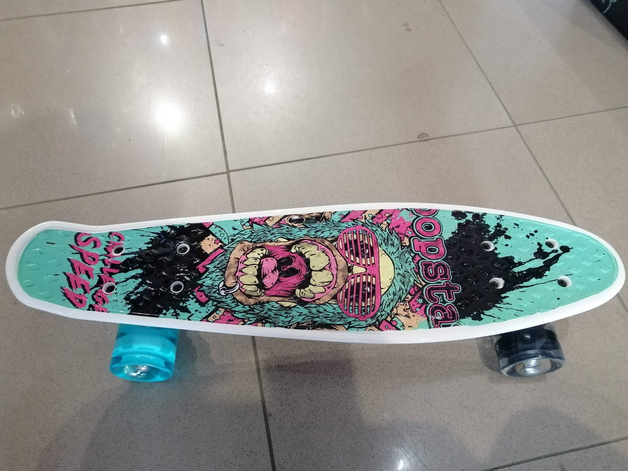

Скейт Пенни борд (Penny board) пениборд с рисунком, светящиеся колёса 29661-1