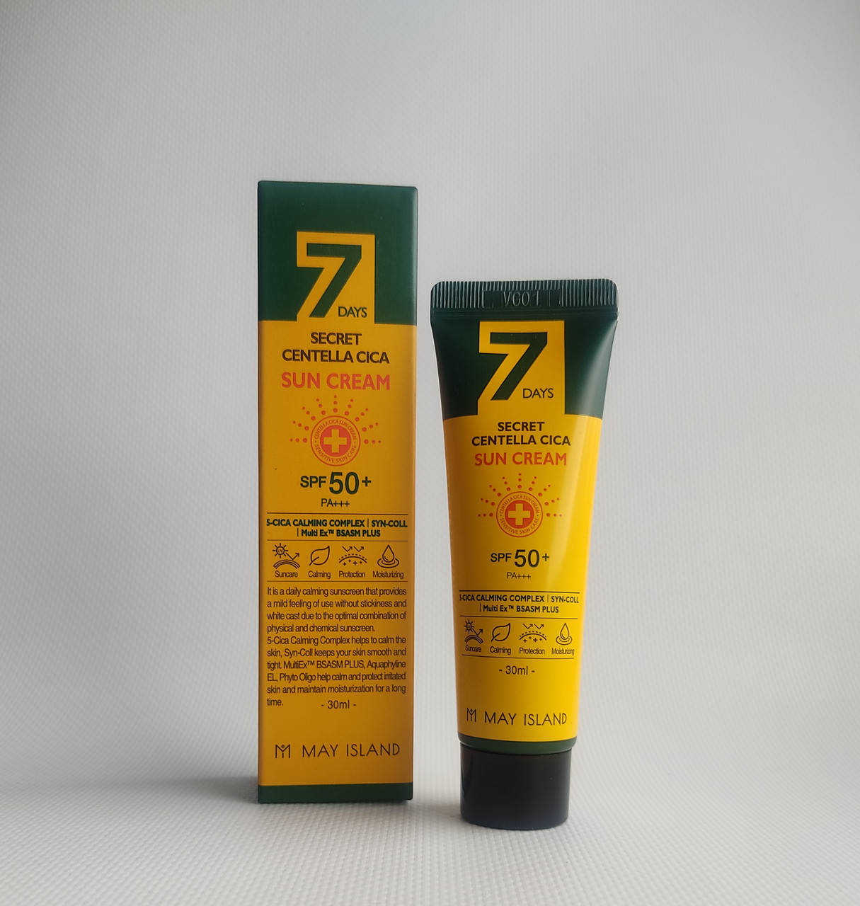 

Солнцезащитный крем с центеллой May Island 7 Days Secret Centella Cica Sun Cream SPF 50+/PA+++ 30 мл