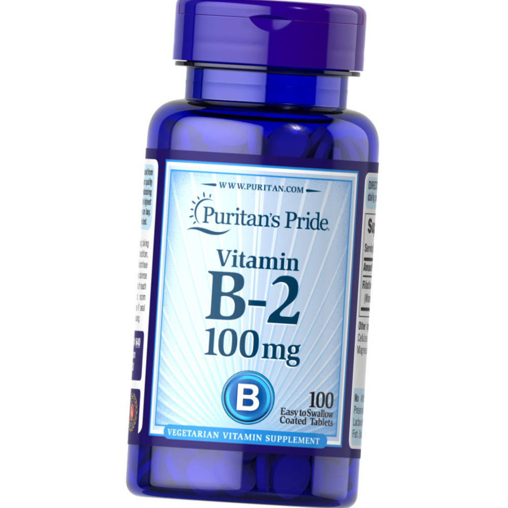 

Витамин Б2 Puritan's Pride Vitamin B-2 100 mg 100 таблеток Рибофлавин (витамин В-2)