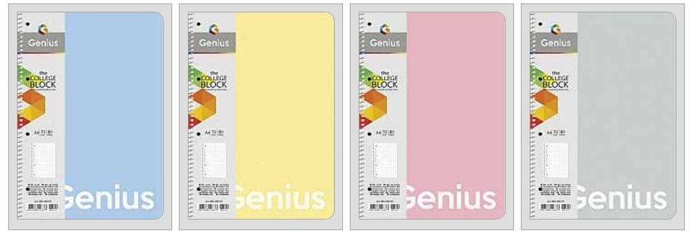 

Колледж-блок, А4, 80 л., спираль, клетка, бел. блок, пластик. обл., GENIUS 6801