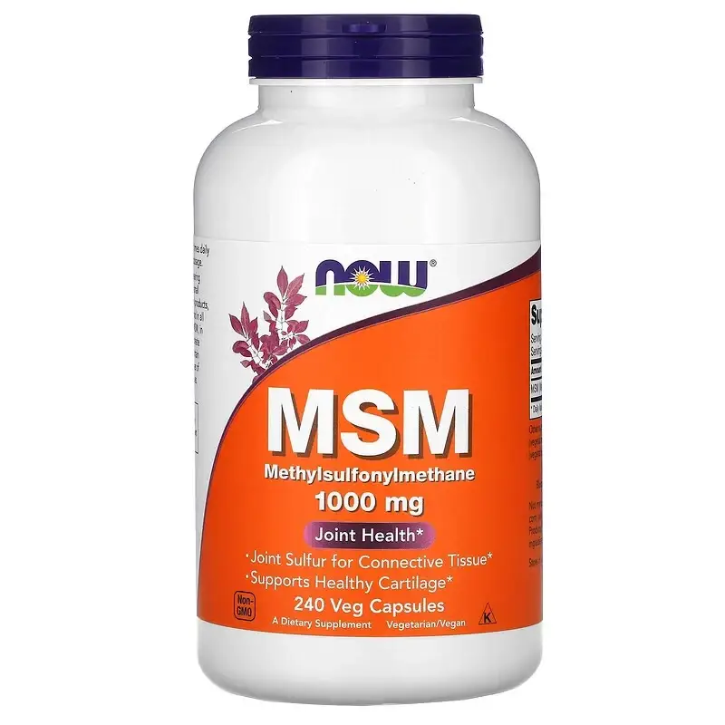 

МСМ, Метилсульфонилметан, MSM, Now Foods, 1000 мг, 240 капсул (NOW-02121)