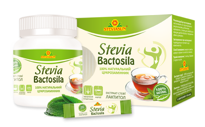 

Бактосила природный пробиотик ( натуральный сахарозаменитель) порошок в стиках 40 шт по 1 г STEVIASUN OST-165