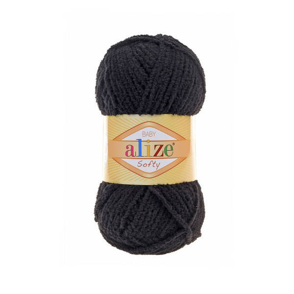 

60 Пряжа Alize Softy черный