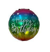 

Фольгированный круг с рисунком 18"(45см) "Happy Birthday " градиент, Китай