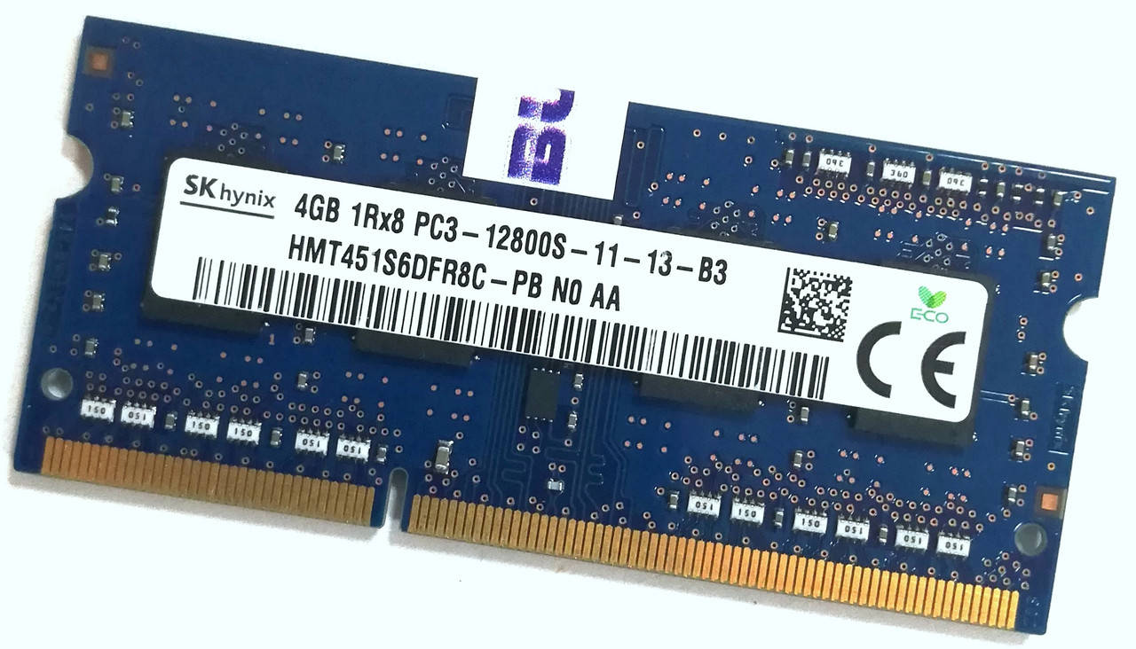 

Оперативная память для ноутбука Hynix SODIMM DDR3 4Gb 1600MHz 12800S CL11 1.5V (HMT451S6DFR8C-PB N0 AA) Б/У