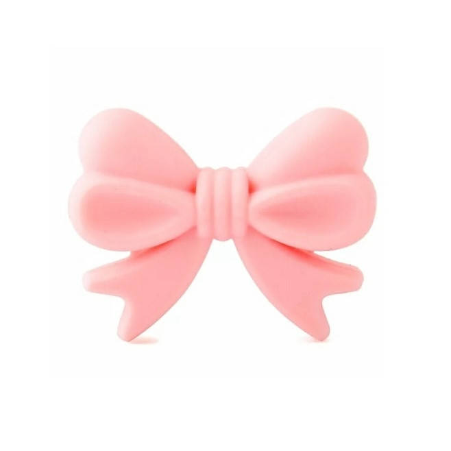 

Бантик бусина силиконовая Розовый кварц