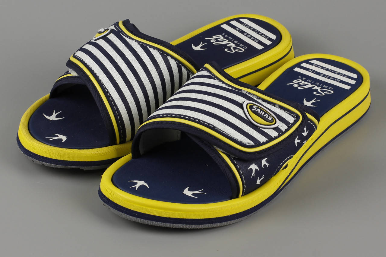 

Шлепанцы женские Sahab SH20-123W Сахаб сине-желтые Размеры 37 38 39