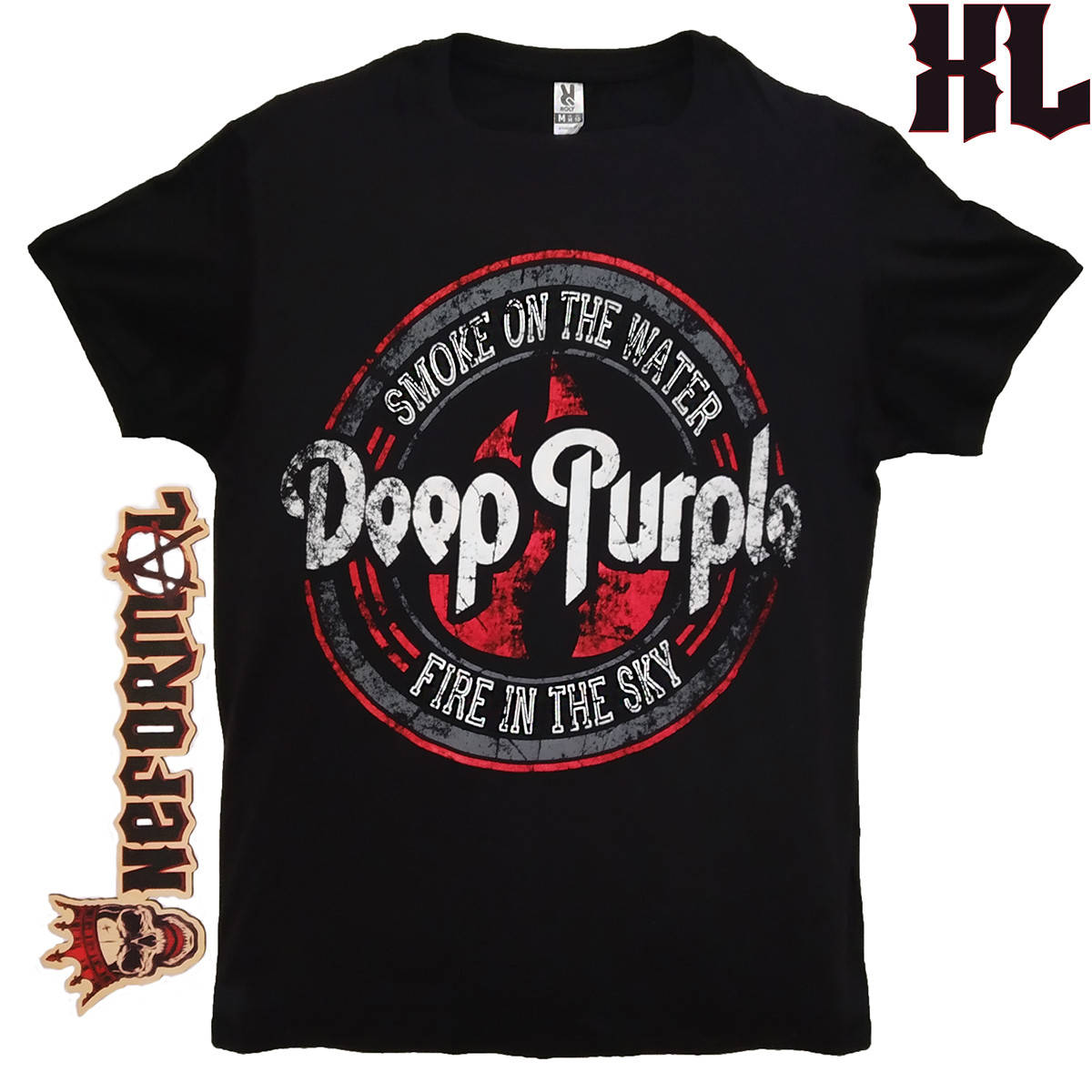 

Футболка Deep Purple "Smoke on the Water, Fire in the Sky", черная, Размер XL