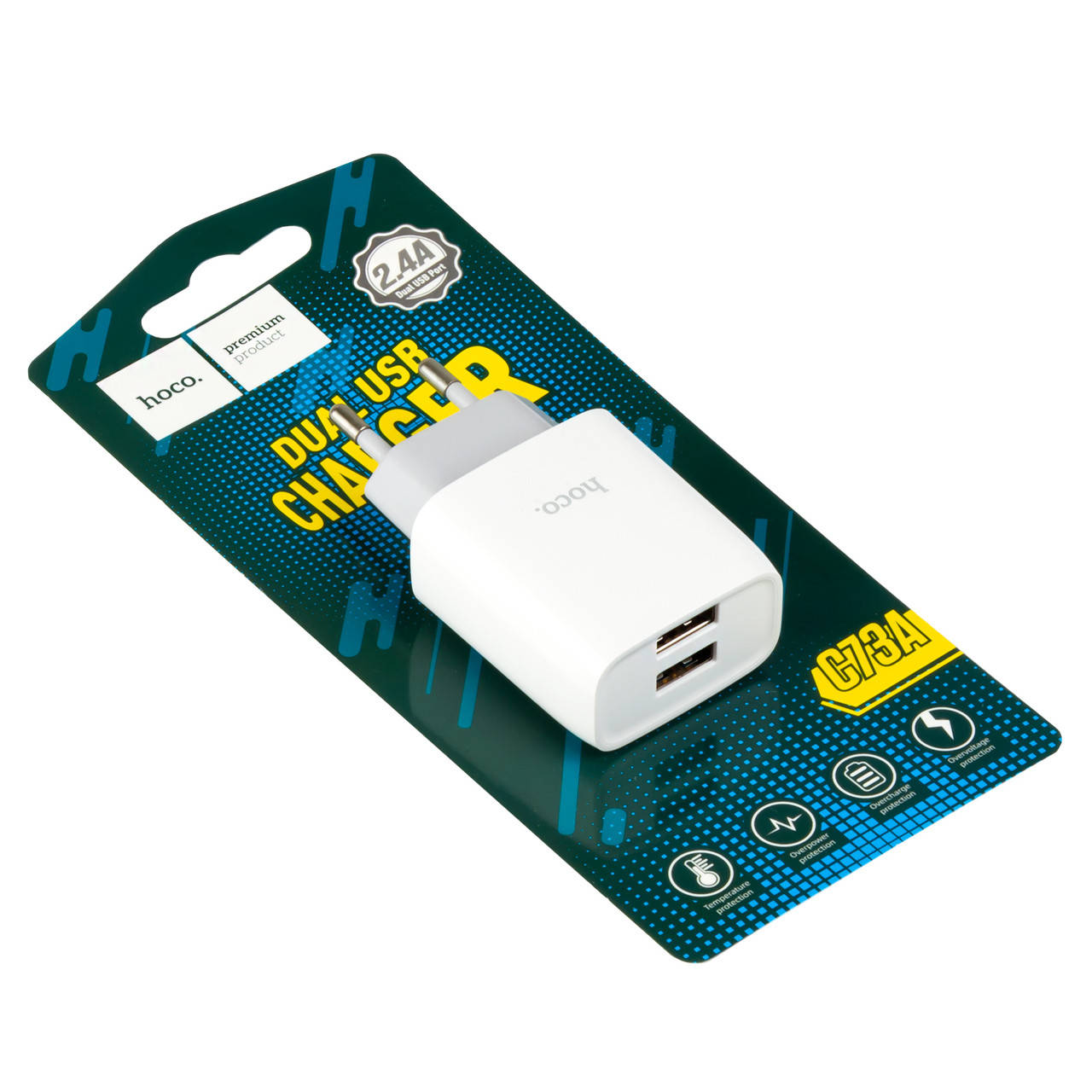 

Зарядное устройство HOCO C73A 2хUSB 2.1А белое, Белый