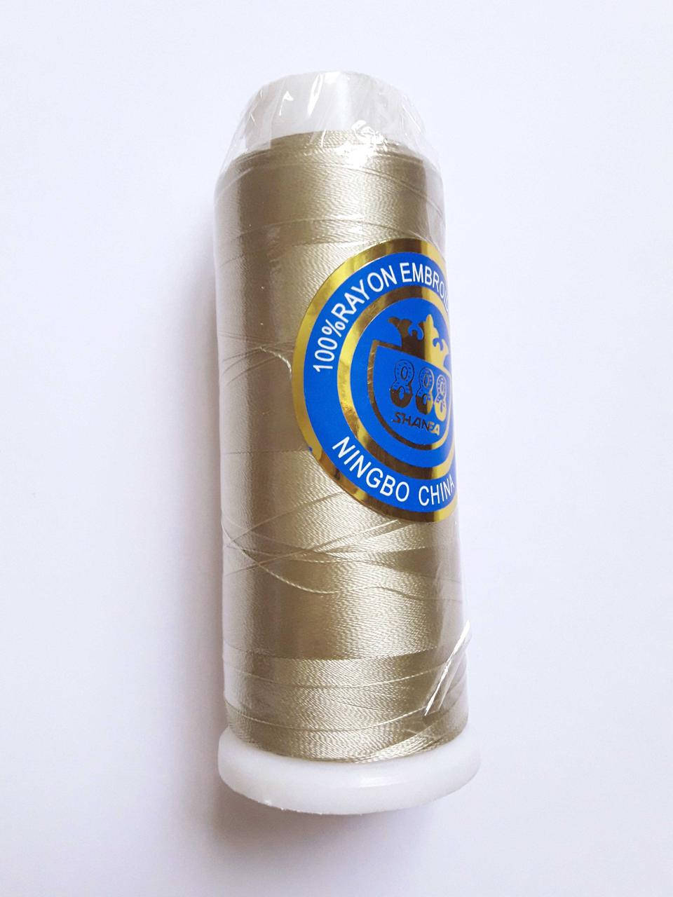 

Нитки для машинной вышивки 100% вискоза (100% rayon) 3000 ярдів, №105,сіро-бежева, Бежевый