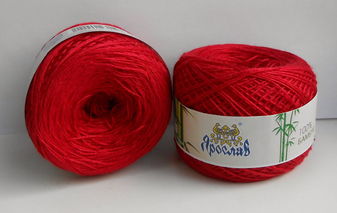 

Пряжа Бамбук Ярослав Карминный, Красный