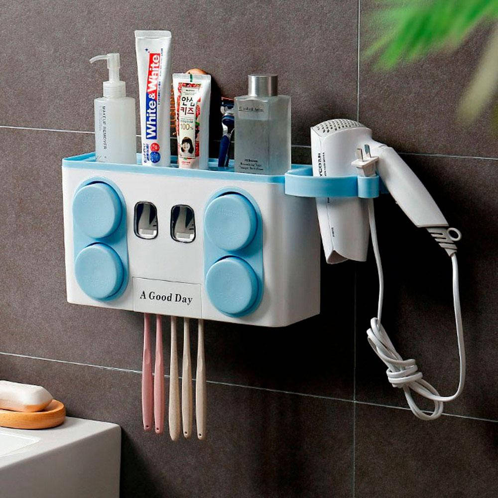 

Автоматический Органайзер диспансер для зубной пасты 4 в 1 / Держатель для зубных щеток