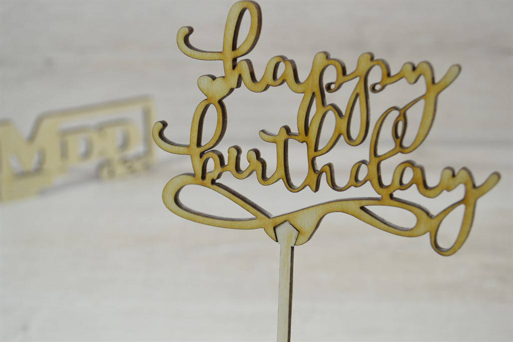 

Топпер для торта Happy Birthday