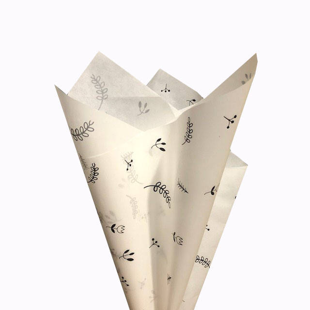 

Бумага тишью белая с Листиками