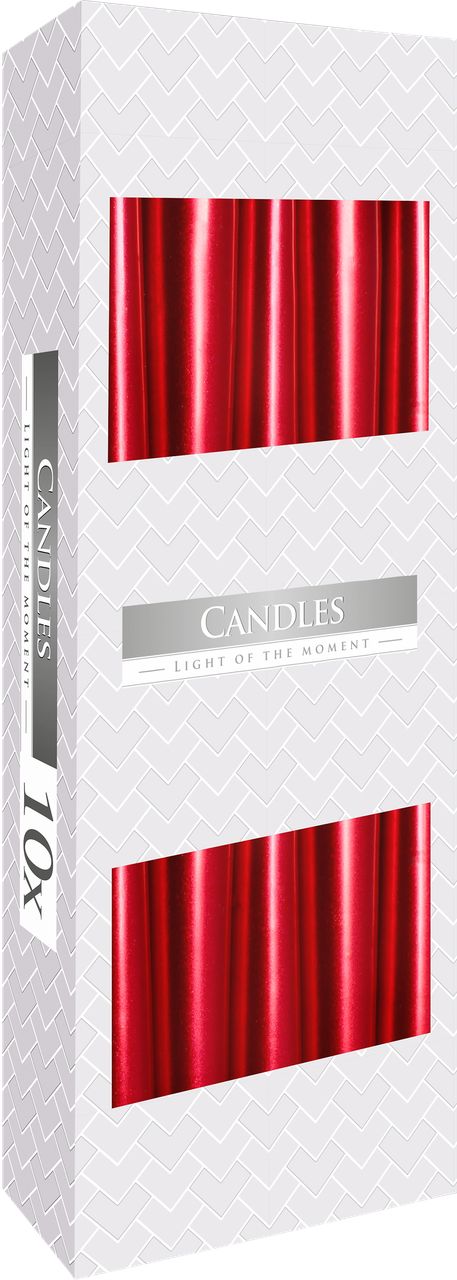 

Декоративные свечи конусные перламутровые BISPOL s30-1/10-x красные, Красный