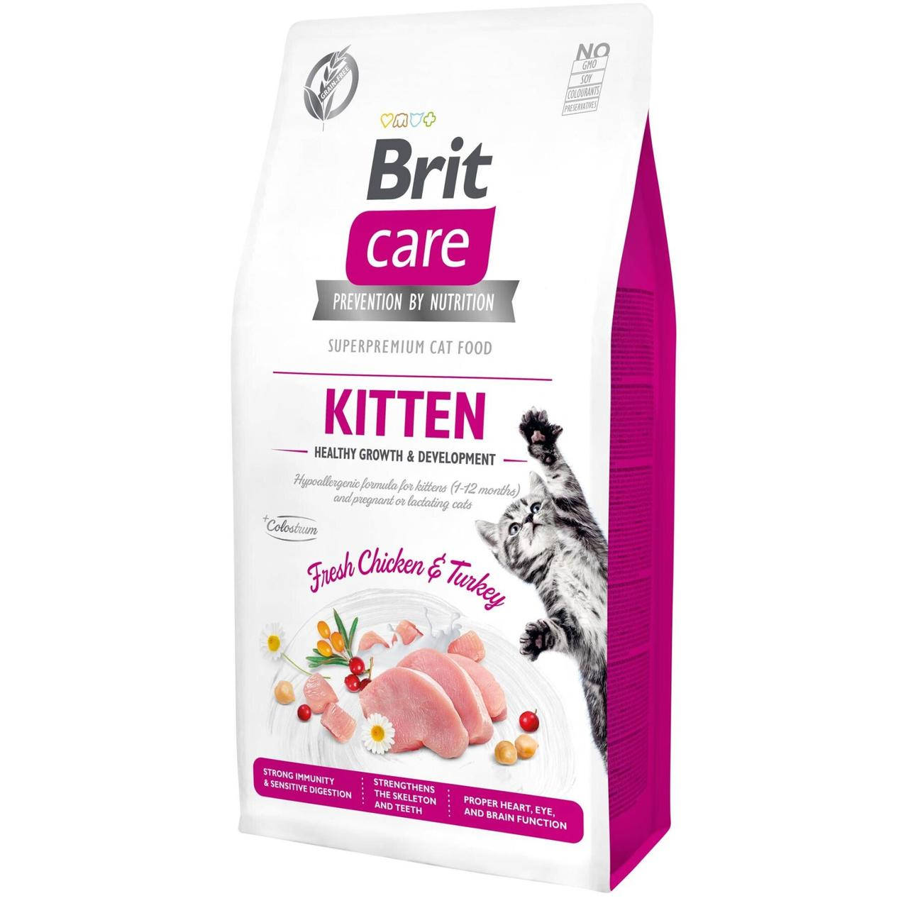 

Brit Care Cat GF Kitten HGrowth & Development корм для котят (курица и индейка) 7кг