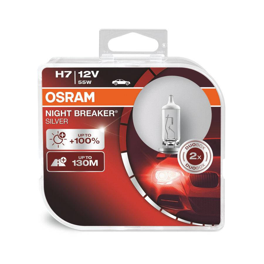 

Галогеновые лампы Osram NIGHT BREAKER SILVER H7 +100%
