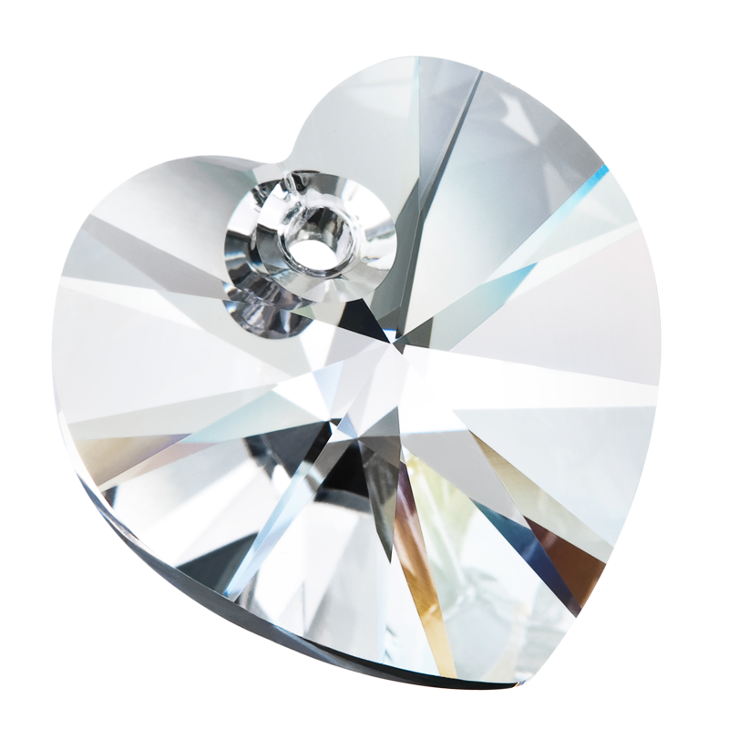 

Хрустальные подвески сердце Preciosa (Чехия) 14 мм, Crystal, Белый