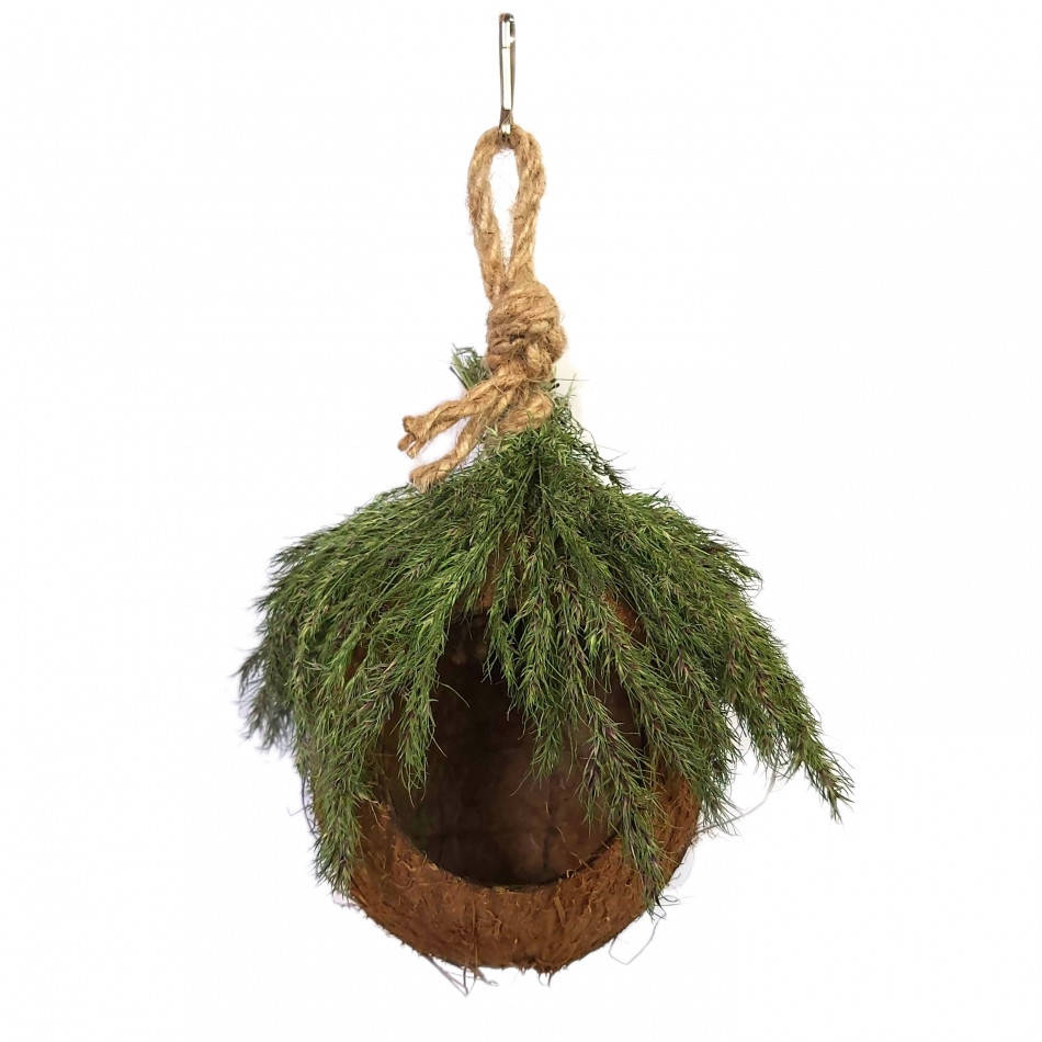 

Домик Бунгало из кокоса для птиц и грызунов