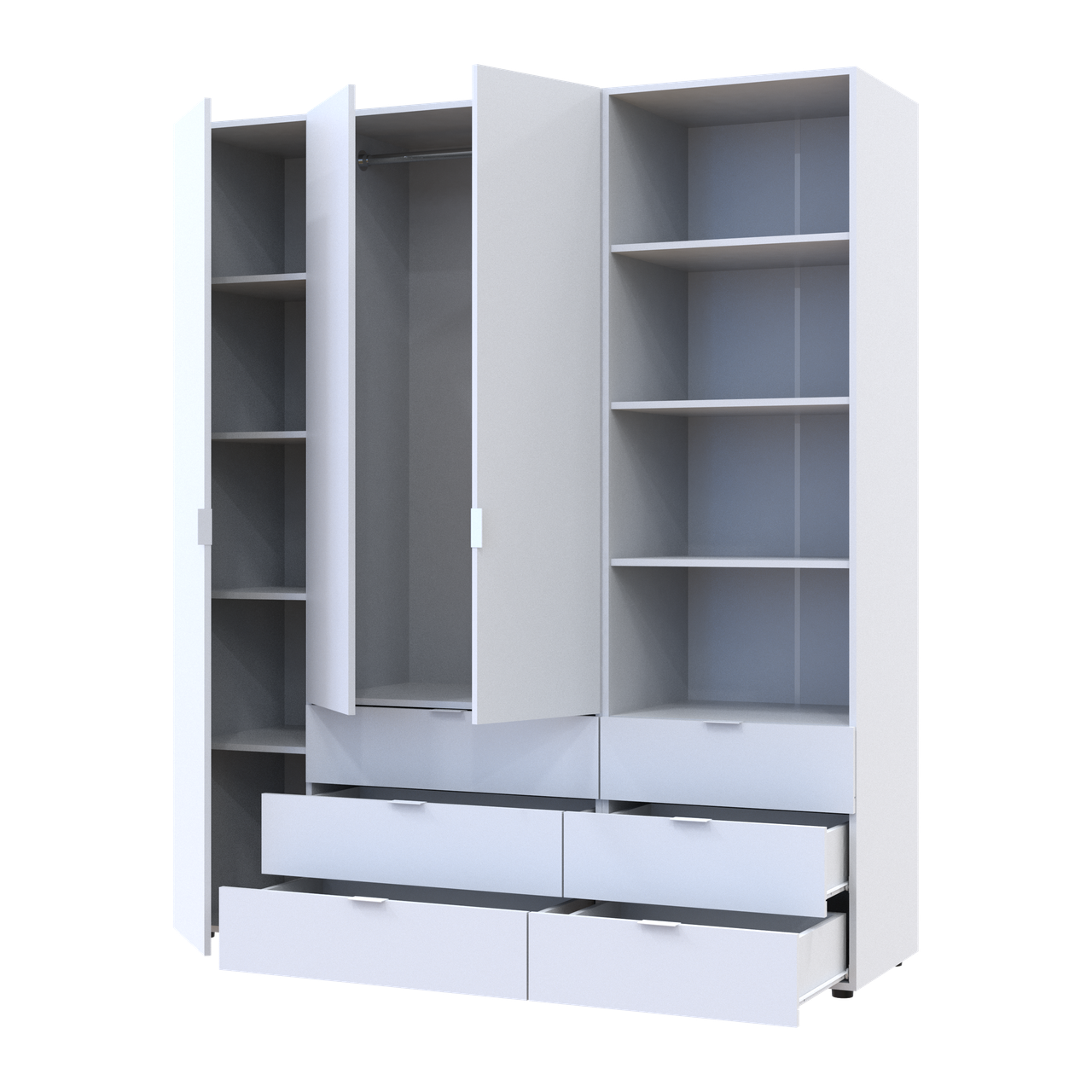 Шафа для одягу Doros Гелар Білий 3ДСП з пеналом 176.2х49.5х203.4 (42005163) 3