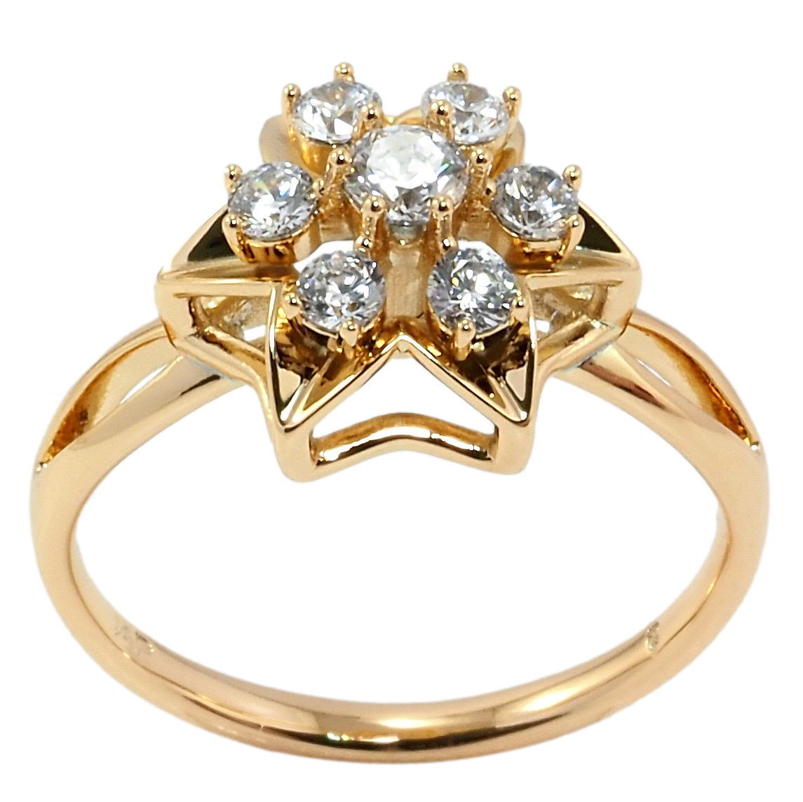 

Кольцо Xuping Позолота 18K "Цветок с цирконием" р.16.5,17.5,18,19,19.5