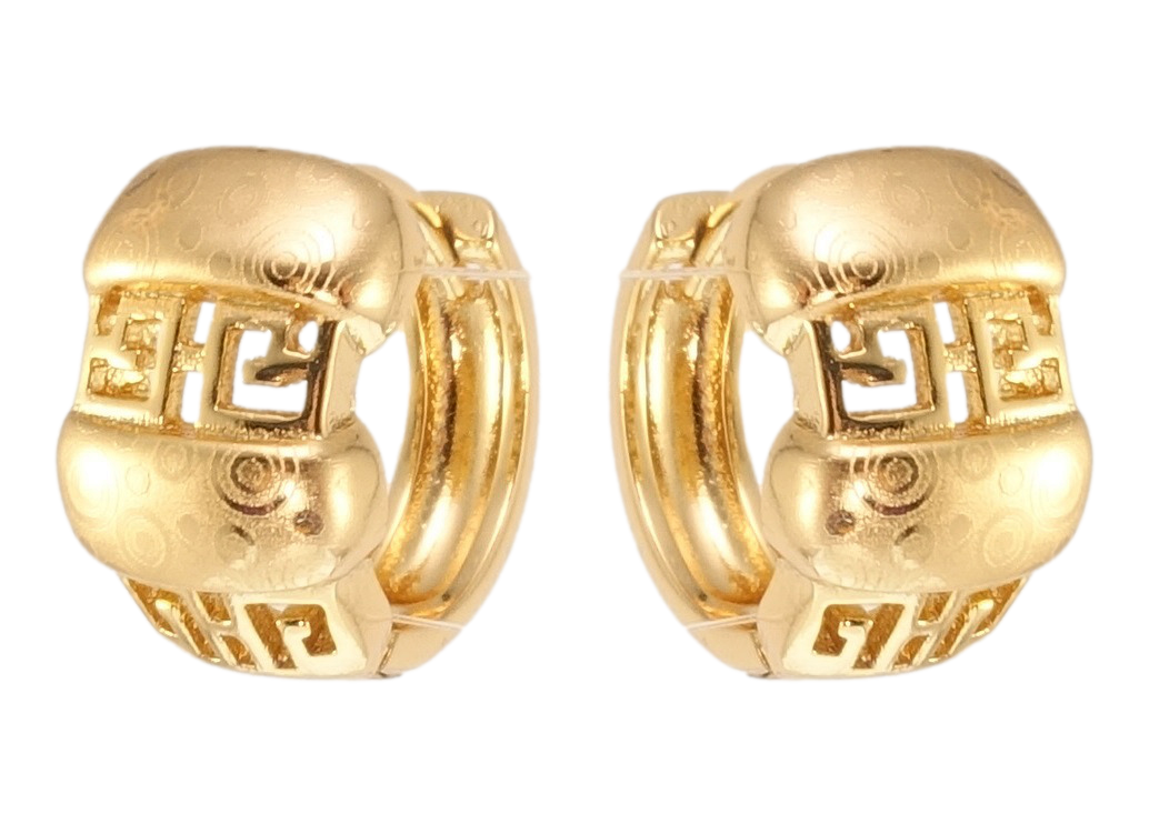 

Серьги Xuping Позолота 18K колечки "Декоративные резные кольца с узором напылением"
