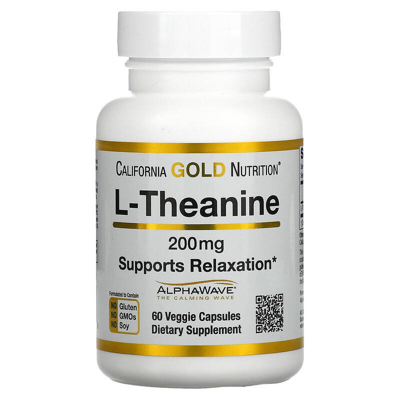

California Gold Nutrition AlphaWave L-Theanine 200 mg 60 капсул