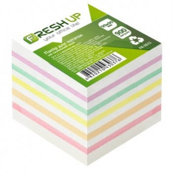 

Блок бумаги для записей цветной 90х90х900 неклееный Fresh FR-2611, Разные цвета