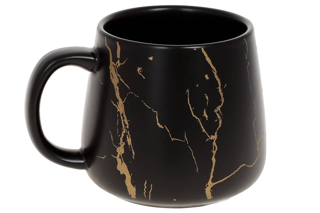 

Кружка фарфоровая ,,Мраморная Роскошь,, 450мл, черный с золотом (805-724), Зелёный